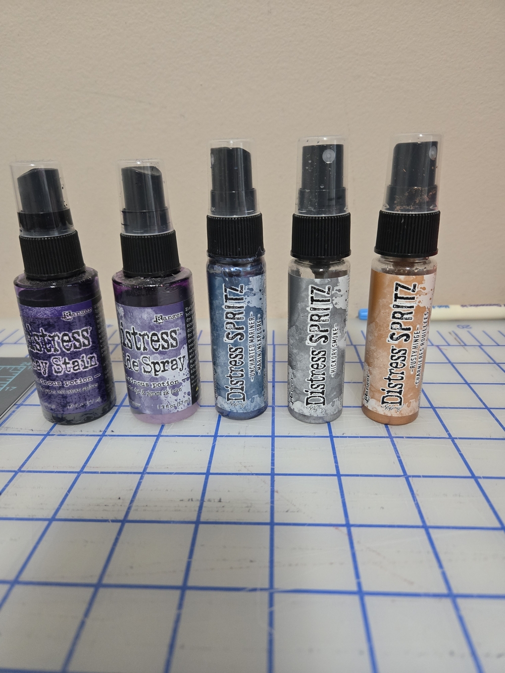 Distress Spritz Mixed Media Spray Set - Purple, Silver, Blue, Bronze